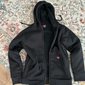 Wrangler Black Fleece-Lined Hoodie Jacket